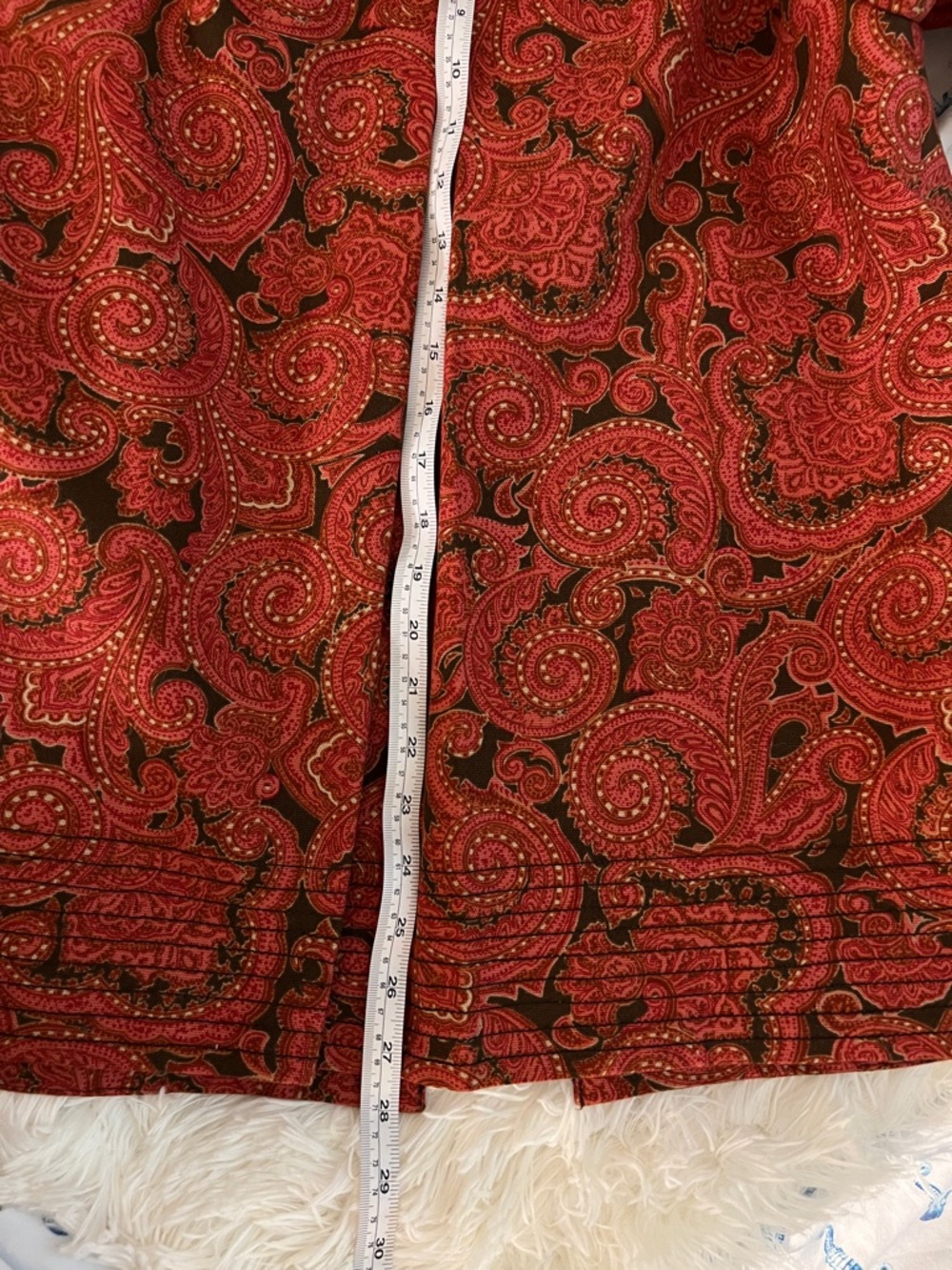 Talbots Red Paisley-Print Peacoat - Picture 12 of 12